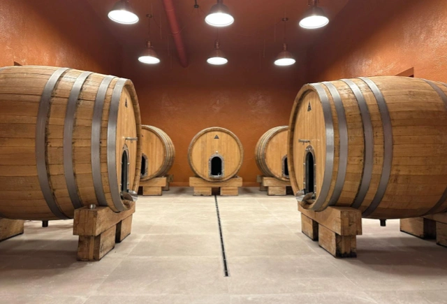 Inside the winery